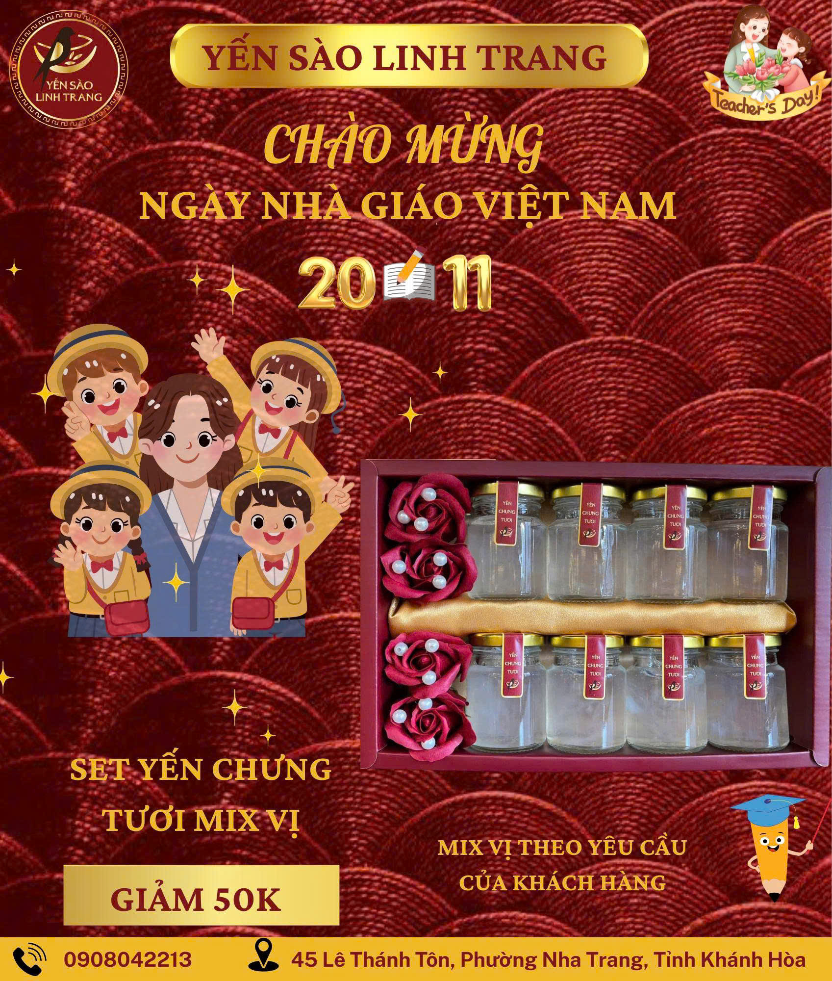 Set tổ yến tinh chế hoa hồng