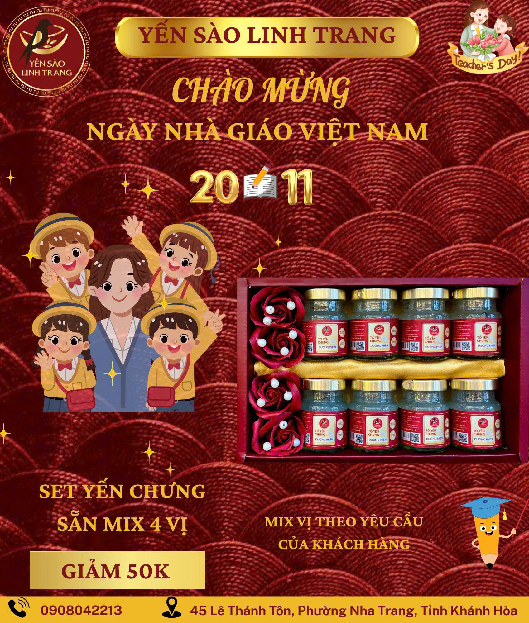 Set yến chưng sẵn mix 4 vị